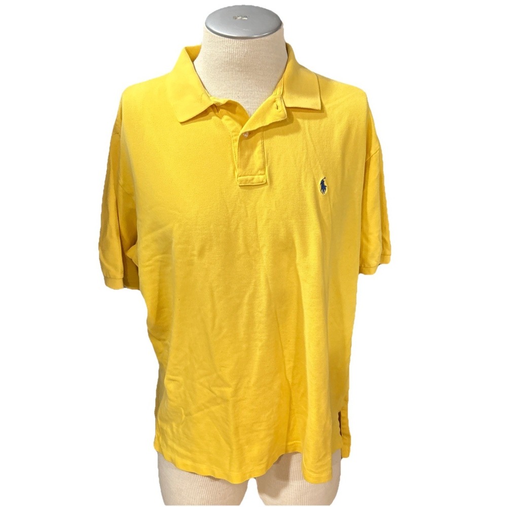 polo ralph lauren polo shirt XL Mens Vintage Yellow Short Sleeves